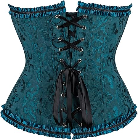 Womens Fashion Satin Classic Sweetheart Brocade Overbust Corset
