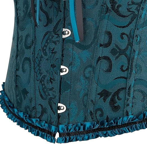 Womens Fashion Satin Classic Sweetheart Brocade Overbust Corset