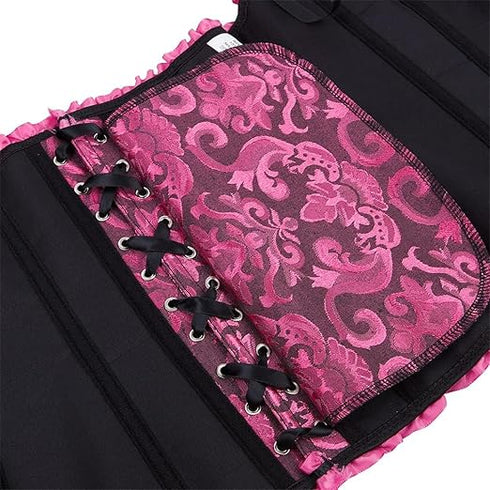 Womens Fashion Satin Classic Sweetheart Brocade Overbust Corset