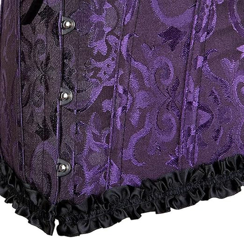 Womens Fashion Satin Classic Sweetheart Brocade Overbust Corset