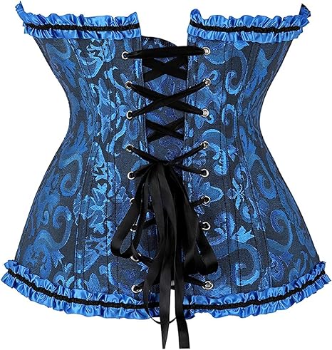 Womens Fashion Satin Classic Sweetheart Brocade Overbust Corset