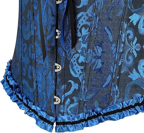 Womens Fashion Satin Classic Sweetheart Brocade Overbust Corset
