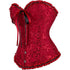 Womens Fashion Satin Classic Sweetheart Brocade Overbust Corset