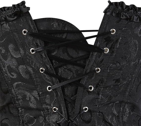 Womens Fashion Satin Classic Sweetheart Brocade Overbust Corset