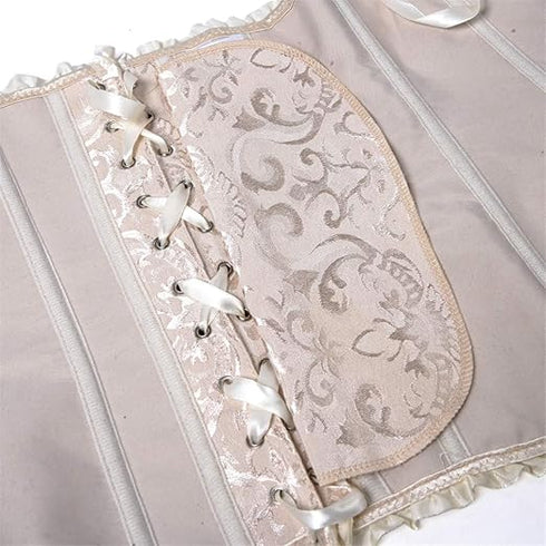 Womens Fashion Satin Classic Sweetheart Brocade Overbust Corset