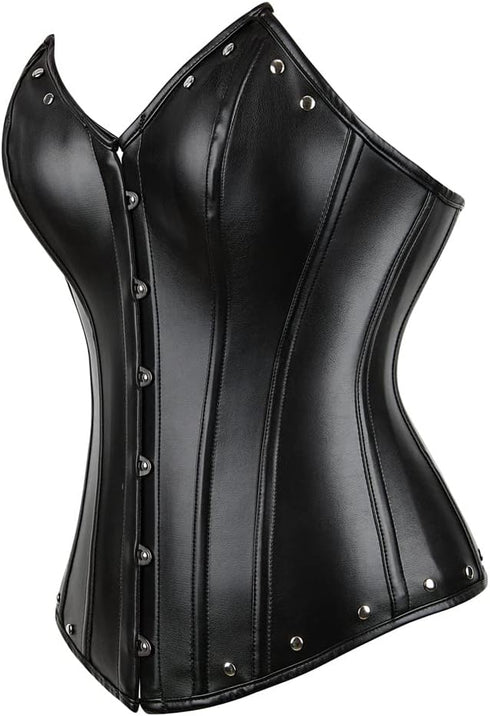 Womens Leather Corset Bustier Halloween Steampunk Corsets