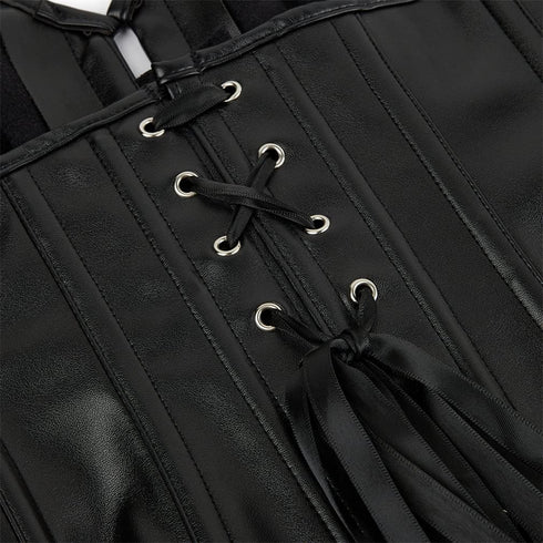 Womens Leather Corset Bustier Halloween Steampunk Corsets