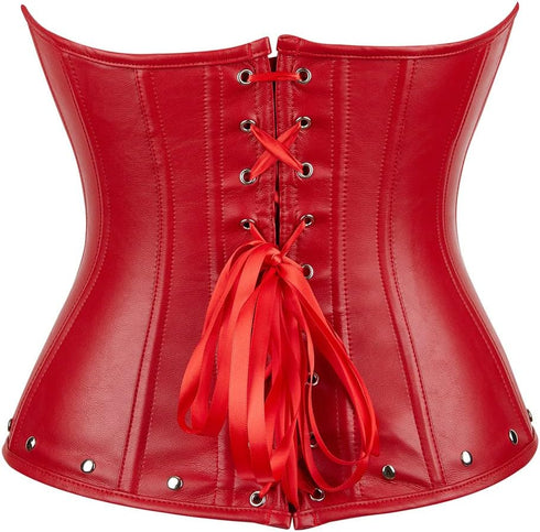 Womens Leather Corset Bustier Halloween Steampunk Corsets