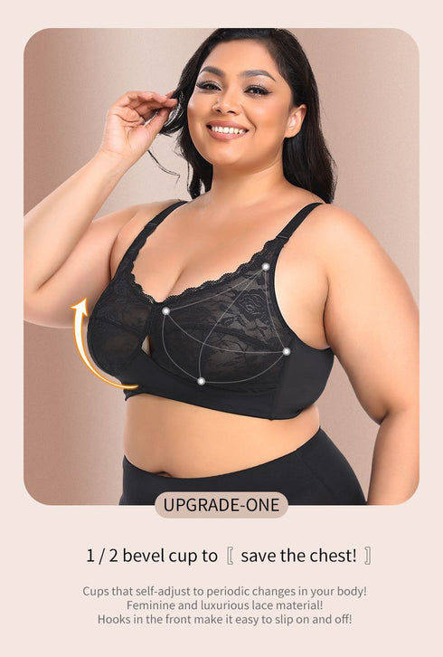 Womens Wireless Lace Plus Size Bras Ultra Thin Full Coverage Unlined Sexy Bralette