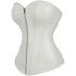 Zipper Front Faux Leather Overbust Corset Bustier Tops