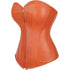 Zipper Front Faux Leather Overbust Corset Bustier Tops