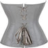 Zipper Front Faux Leather Overbust Corset Bustier Tops
