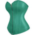 Zipper Front Faux Leather Overbust Corset Bustier Tops