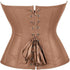 Zipper Front Faux Leather Overbust Corset Bustier Tops