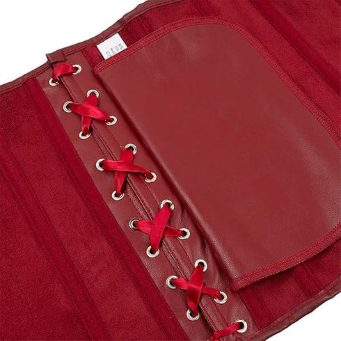 Zipper Front Faux Leather Overbust Corset Bustier Tops