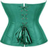 Zipper Front Faux Leather Overbust Corset Bustier Tops