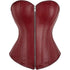 Zipper Front Faux Leather Overbust Corset Bustier Tops