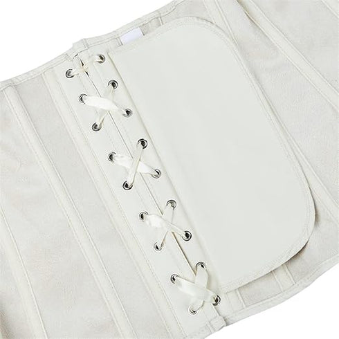 Zipper Front Faux Leather Overbust Corset Bustier Tops