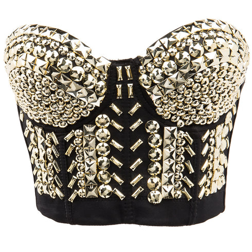 Steampunk Rivet Dance B Cup Bustier Bra
