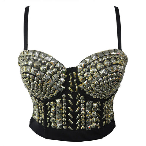 Steampunk Rivet Dance B Cup Bustier Bra