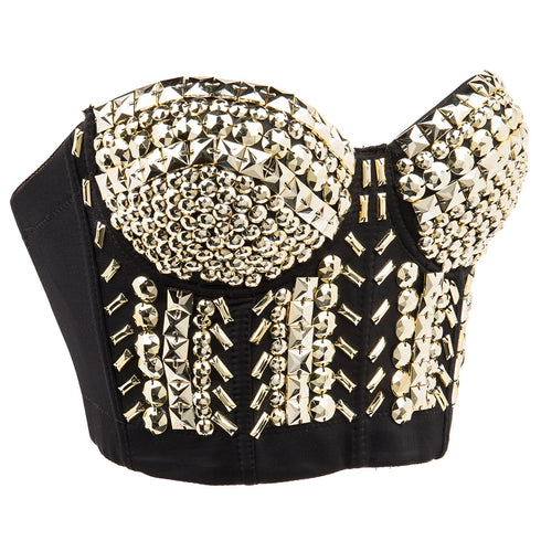 Steampunk Rivet Dance B Cup Bustier Bra