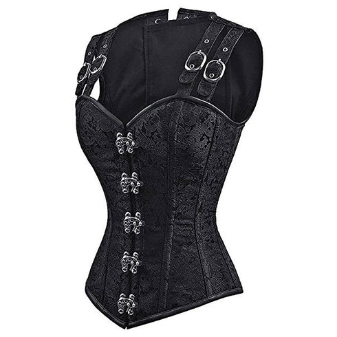 Women Double Buckle Straps Steampunk Corset