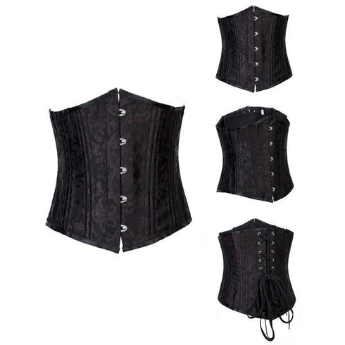 24 Steel Boned Brocade Underbust Waist Training Corset