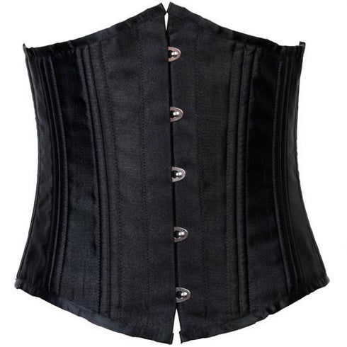 24 Steel Bones Waist Training Black Underbust Corset