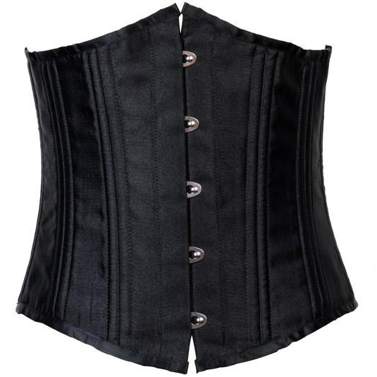 24 Steel Bones Waist Training Black Underbust Corset