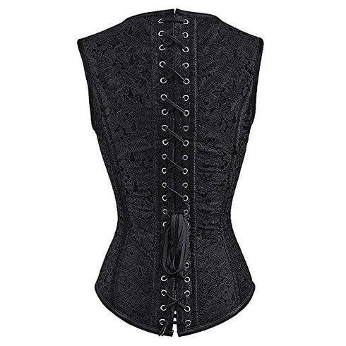 Women Double Buckle Straps Steampunk Corset
