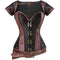 Brocade Steampunk Corsets with Pouch Belt Brown Color Clothing