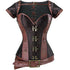 Brocade Steampunk Corsets with Pouch Belt Brown Color Clothing