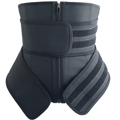 Double Belt 100% Latex Waist Trainer Zipper Closure