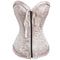 Fashion Sweetheart Zipper Closure Bustier Overbust Brocade Corset