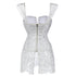 Gothic Burlesque White Corset Dress Lace Skirt With Zipper Back