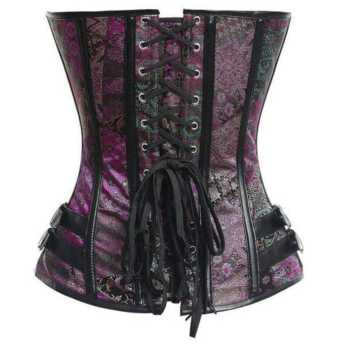 Gothic Strapless Steampunk Steel Boned Brocade Overbust Corset