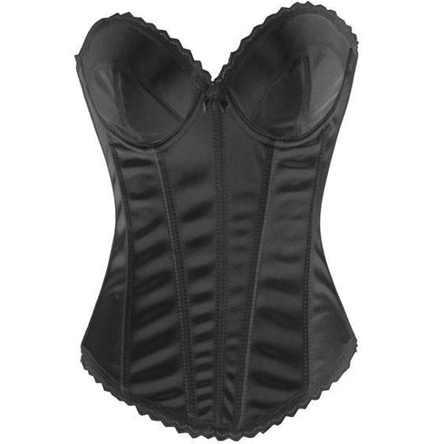 Hot Sexy Satin Underwire Cups Bridal Overbust Corset