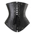 Leather Steel Boned Buckle Cupless Underbust Rivet Corset