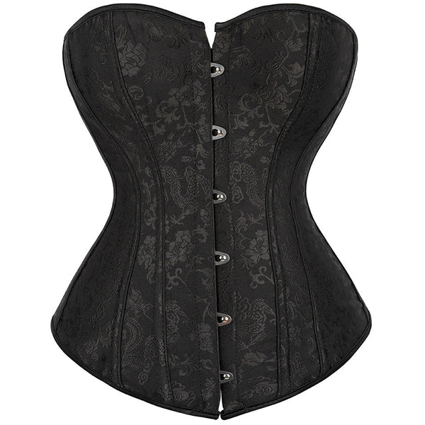 Renaissance Floral Jacquard Weave Satin Sweetheart Overbust Corset