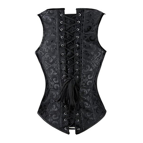 Renaissance Brocade Flower Cupless Waist Trainer Underbust Corset