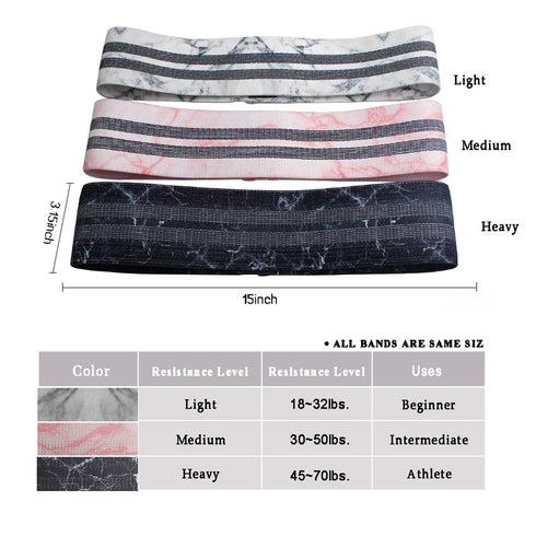 Resistance Bands for Legs Non-Slip Bands 3 Levels Glute Bands