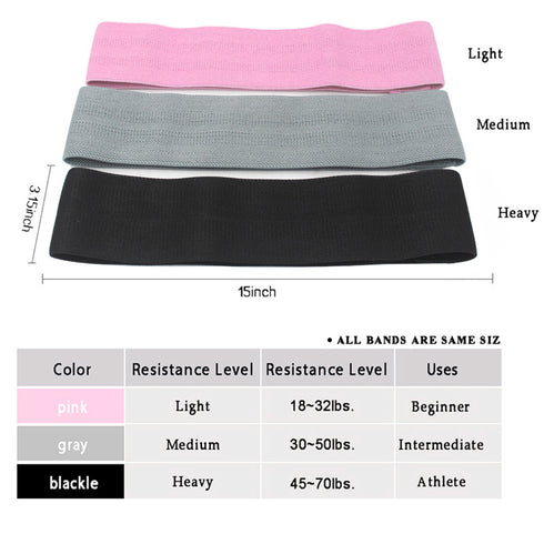 Resistance Bands for Legs Non-Slip Bands 3 Levels Glute Bands