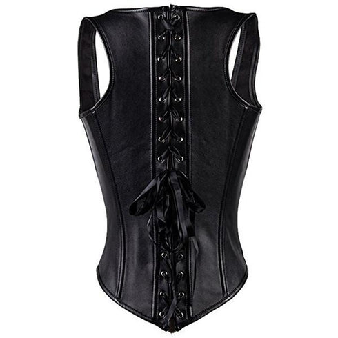 Sexy Leather Steel Boned Cupless Waist Cincher Corset
