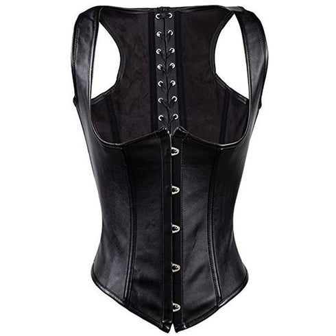 Sexy Leather Steel Boned Cupless Waist Cincher Corset