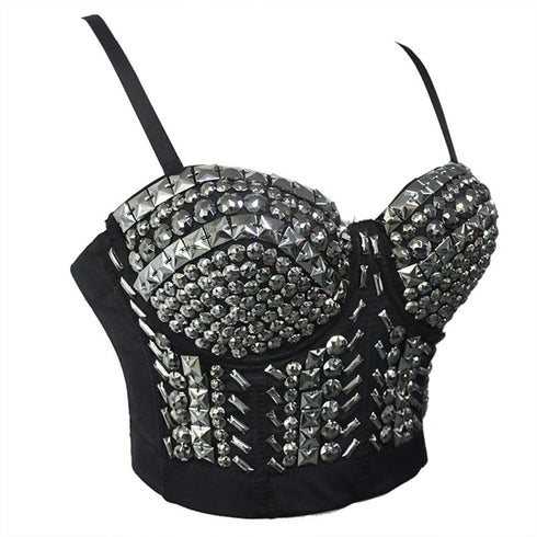 Steampunk Rivet Dance B Cup Bustier Bra