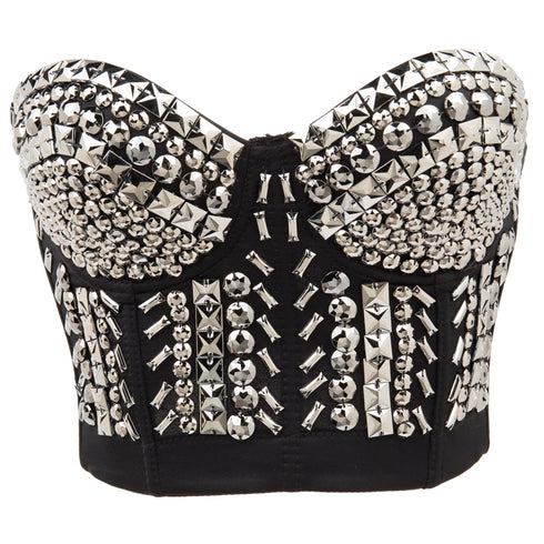 Steampunk Rivet Dance B Cup Bustier Bra
