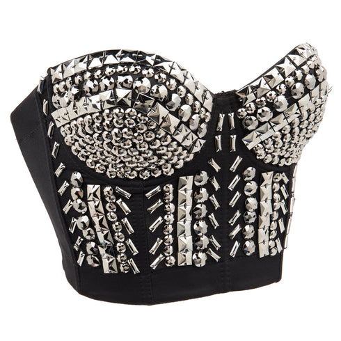 Steampunk Rivet Dance B Cup Bustier Bra