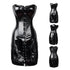 Steampunk Wetlook Leather Black Corset Long Dress Outfits