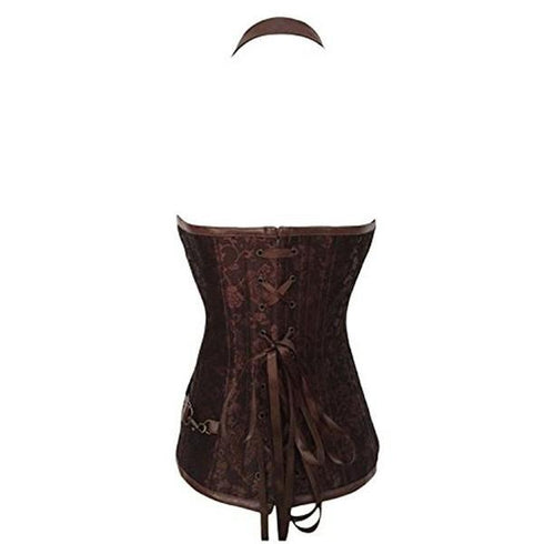 Victorian Zipper Belt Chain Leather Steampunk Corsets Vest