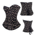 Waist Cincher Skull Pattern Overbust Sweetheart Black Corset